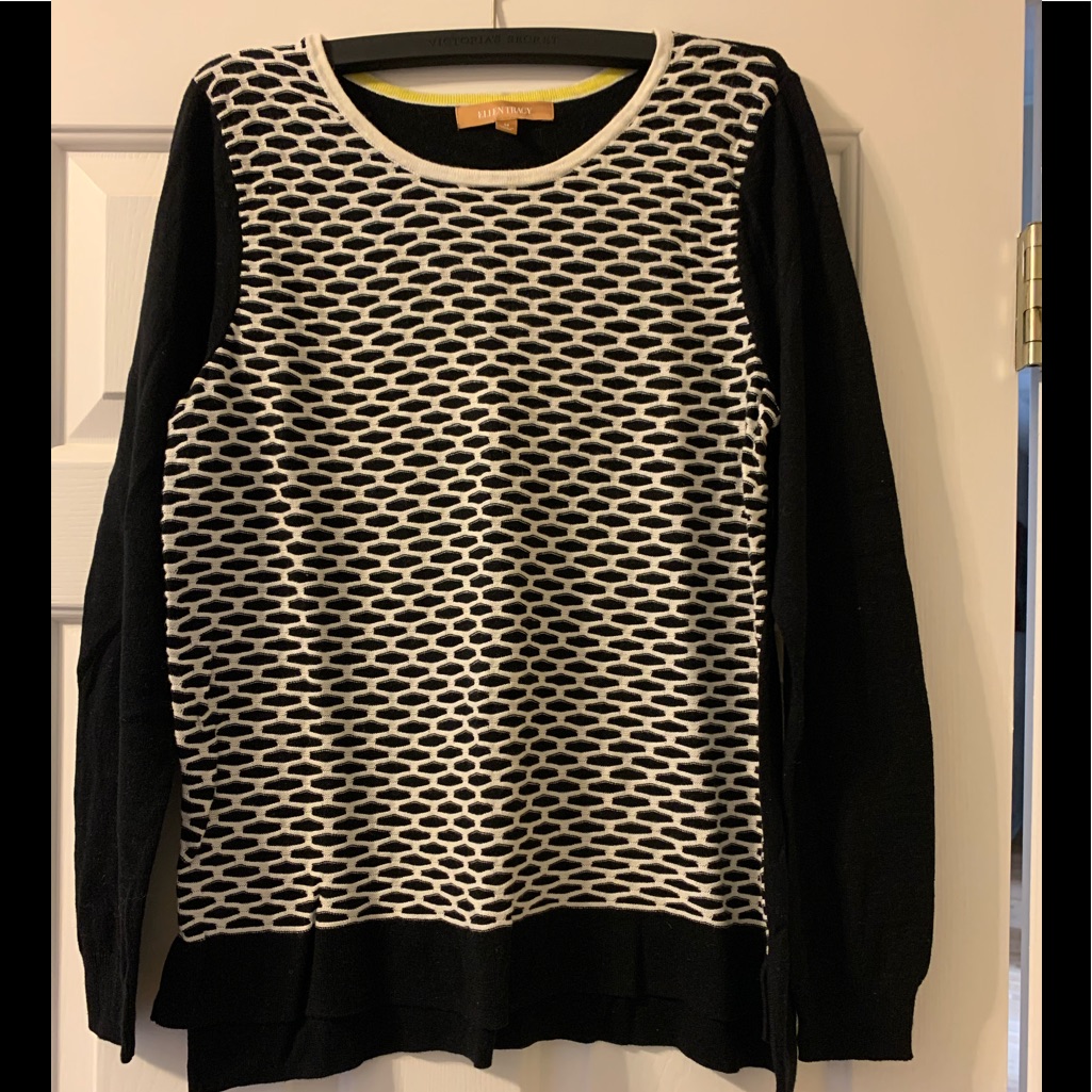 Bnwt Ellen Tracy Black/White Sweater